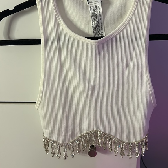 Zara top. Silver sparkle fringe detailing. - Picture 5 of 5
